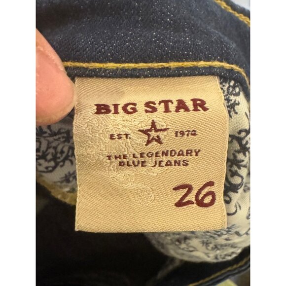 Big Star Remy Low Rise Womens Jeans Size 26 Dark Wash Distressed Cotton Blend - Picture 5 of 8
